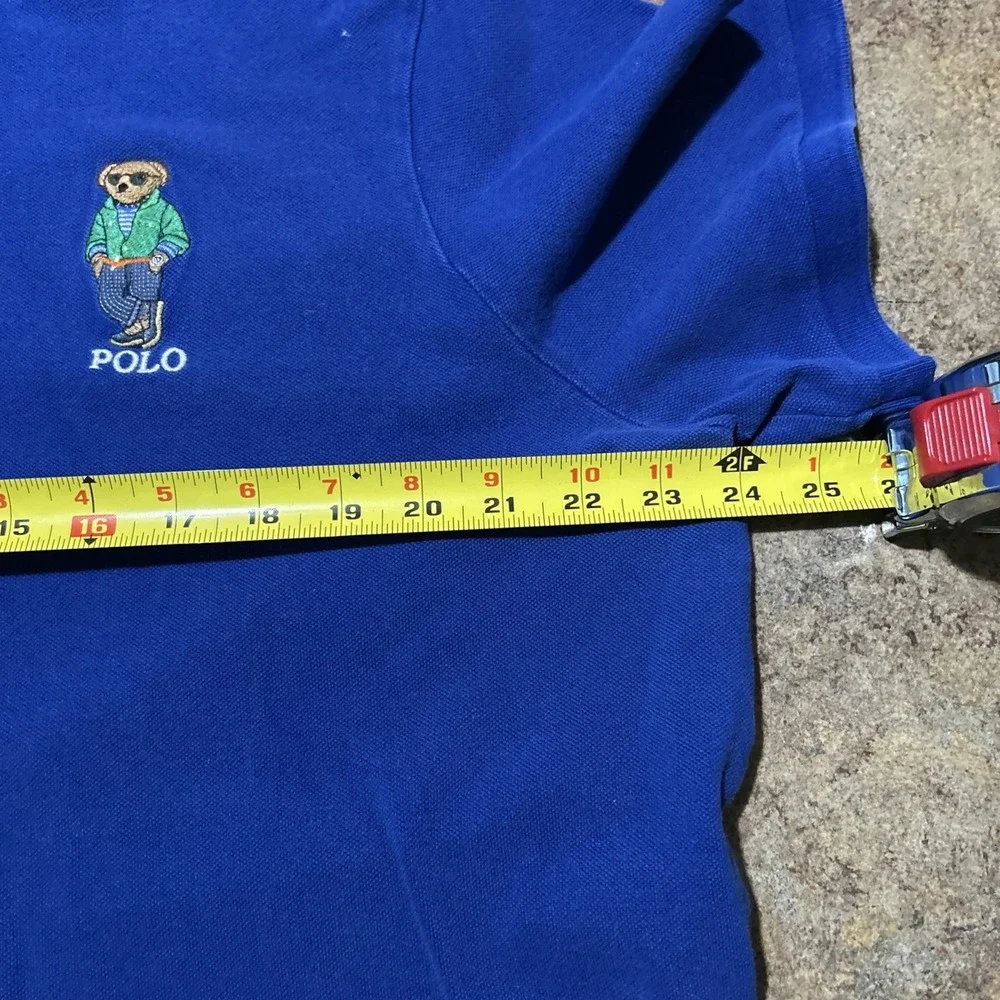 Polo Ralph Lauren Men's Embroidered Polo Bear Polo Shirt Blue Size XL Preppy